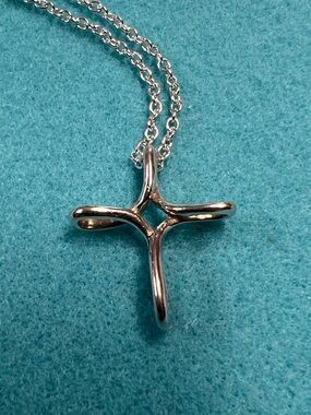 Tiffany & Co. 925 Silver Elsa Peretti Infinity Cross, 1 1/2”